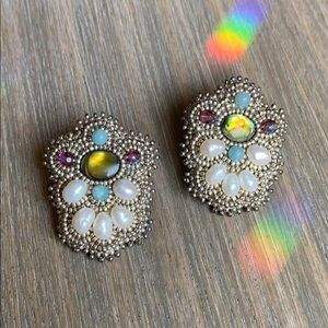 Silver Beaded Earrings